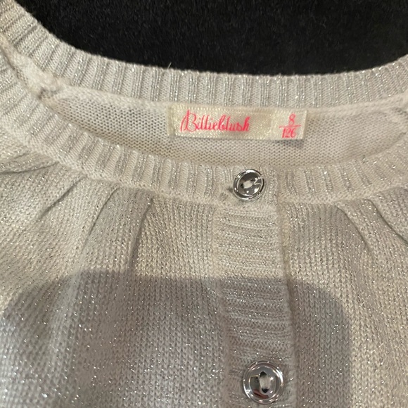 Billieblush size 8 girls silver and cream cardigan - Picture 2 of 3